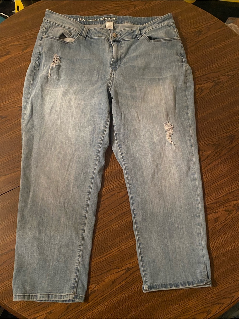 Westport Light Wash Distressed Boyfriend Jeans